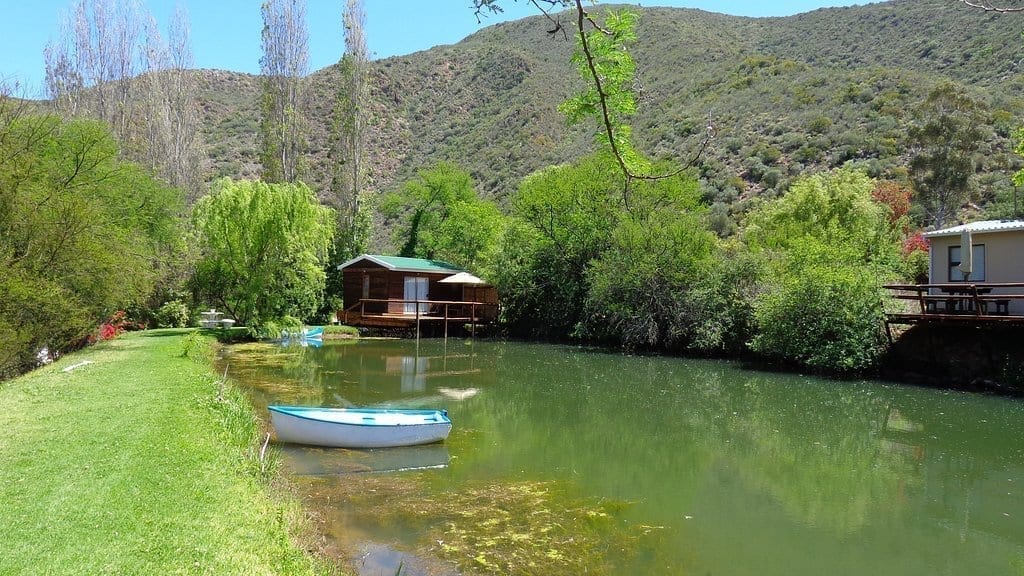 cabins next to the dam